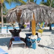 Dj Mizzy lounging on Blue Lagoon island Bahamas